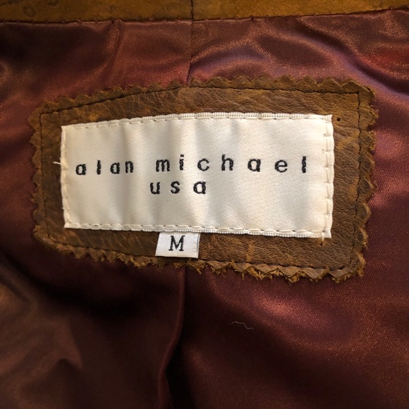 Vintage 80's ALAN MICHAEL Hand Tooled Leather VEST - Picture 8 of 8